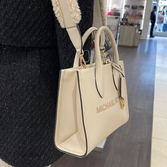 Michael Kors Mirella Small Pebbled Leather Shopper Top Zip Crossbody XBody Bag - Picture 4 of 16